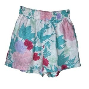 Ephemera Floral Linen Tropical Print Shorts Size 4